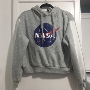 NASA Hooded Crop top Sweatshirt
